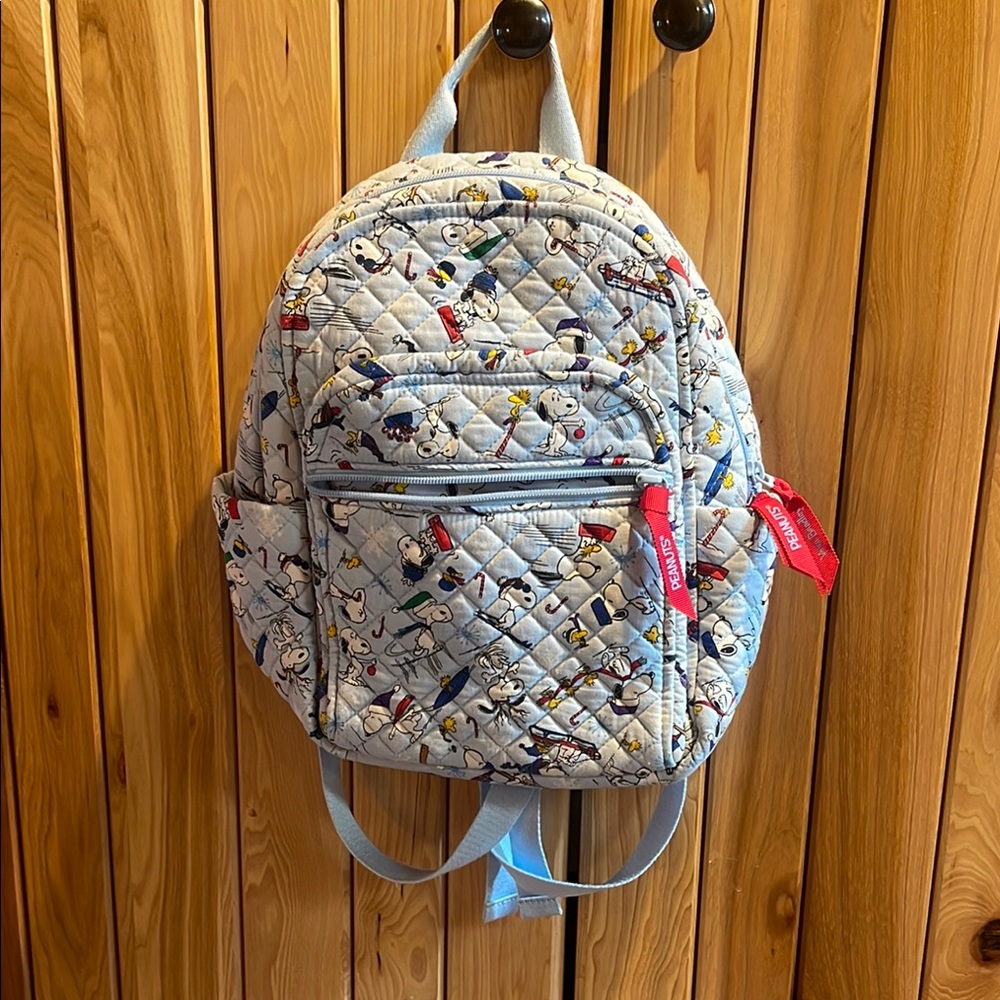 Vera Bradley Blue and Red Backpack with Distinctive Design and Adjustable Straps